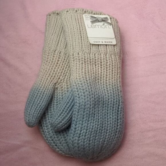 Lemon Cozy and Warm Two Tone Ombre Mittens - Picture 1 of 5